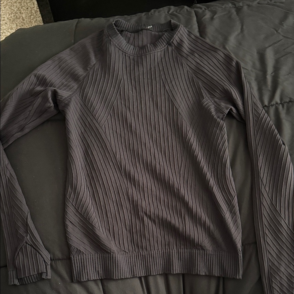 lululemon athletica Black Ribbed Crewneck long sleeve
